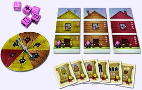 matériel du jeu les 3 petits cochons